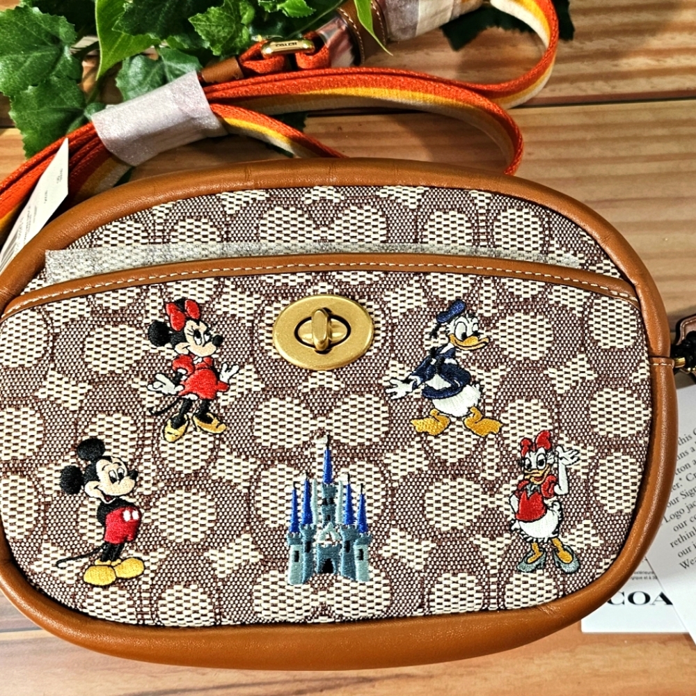 Coach Bag In Signature Textile Jacquard With Mickey Mouse & Friends Disney X NWT